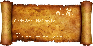 Andrási Melánia névjegykártya